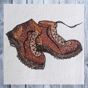 Embroidery file hiking shoes, embroidery pattern shoes, embroidery design hiking, 10x10 frame, embroidery file hiking, embroidery file vacation