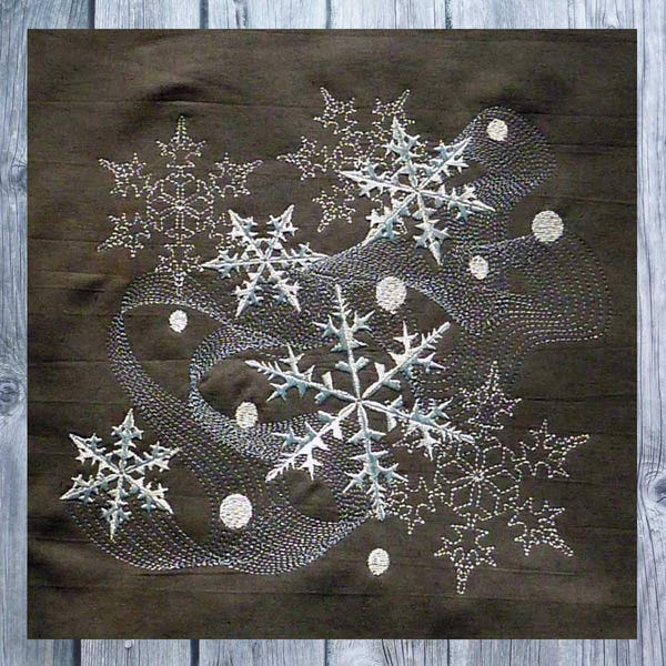 Crystal Embroidery - Etsy - Ice Crystal Texture Embroidery Designs For Winter Decor