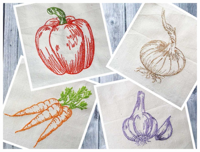 Embroidery design vegetable set 01 embroidered vegetables  etsy Embroidery design vegetable set 01 embroidered vegetables  etsy