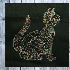 Embroidery file, Zen cat, cat embroidered, 13x18