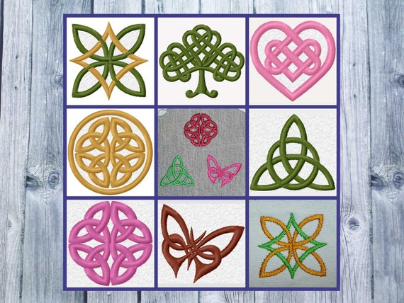 Maschinenstickdatei, Keltische Knoten, Set Kelten-Minis, 10x10 Rahmen, Keltische Kunst, Geschenke sticken, keltische Mythologie
