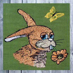 Embroidery file rabbit 1010, embroidery pattern Easter, sewing painting, 10x10 frame, rabbit cartoon, Easter, caricature embroidered