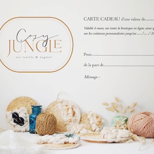 Carte cadeau à offrir pour décoration intérieure personnalisée
