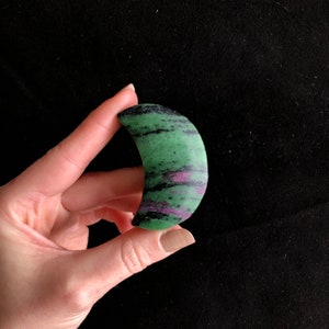 Ruby Zoisite Moon Gemstone, Anyolite Stone, Fire Earth Element Crystal