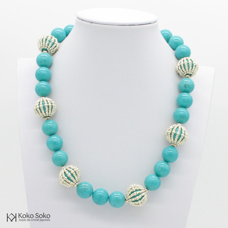 Turquoise and silver necklace