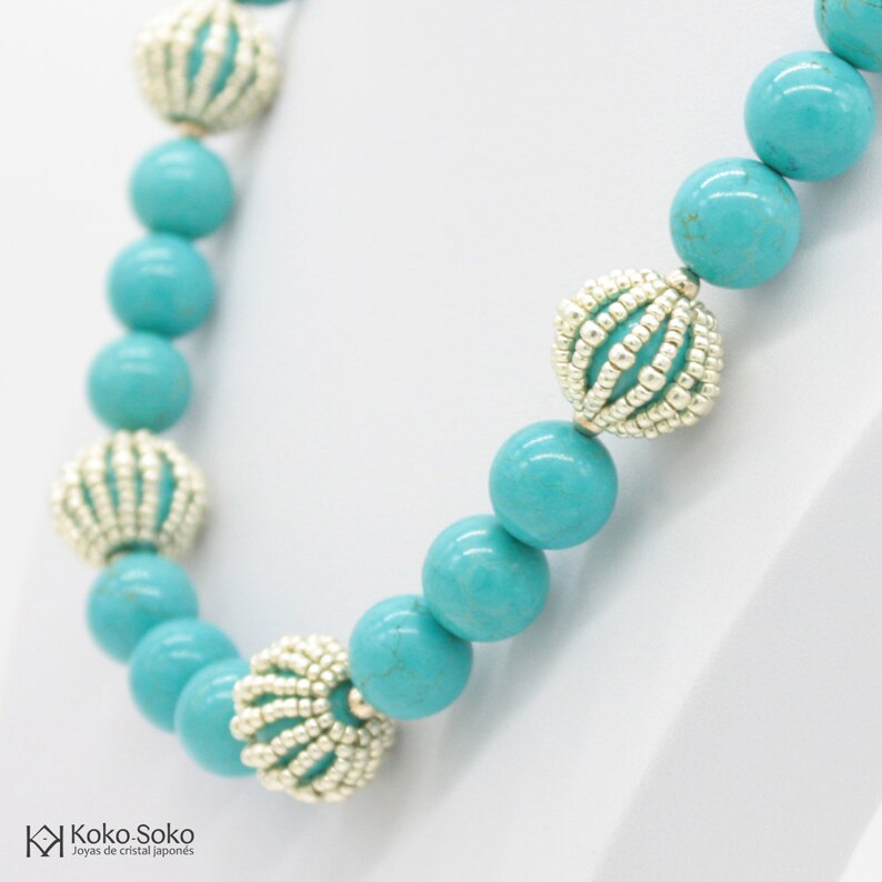 Turquoise and silver necklace