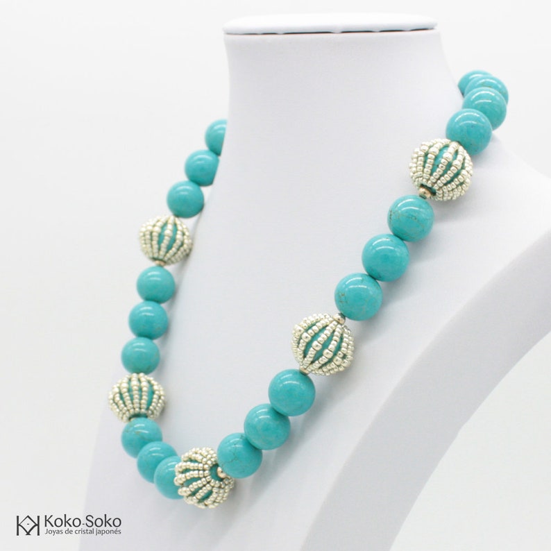 Turquoise and silver necklace