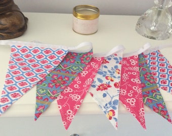 Lovely vintage look bunting garland Bunting Flags Bunting Pennants Fabric Bunting Fabric Garland