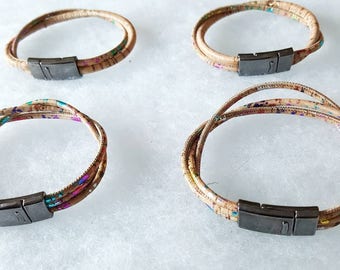 Colored Corkbracelets with a magnetic closure