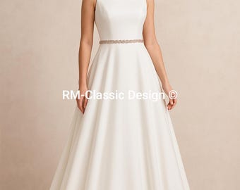 Brautkleid stilvoll aus edlem Taft (Gr. 42–44) NEU