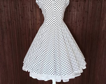 Rockabilly 50er Petticoat Hemdblusen Swing Kleid Ärmeln Gr. 34-36