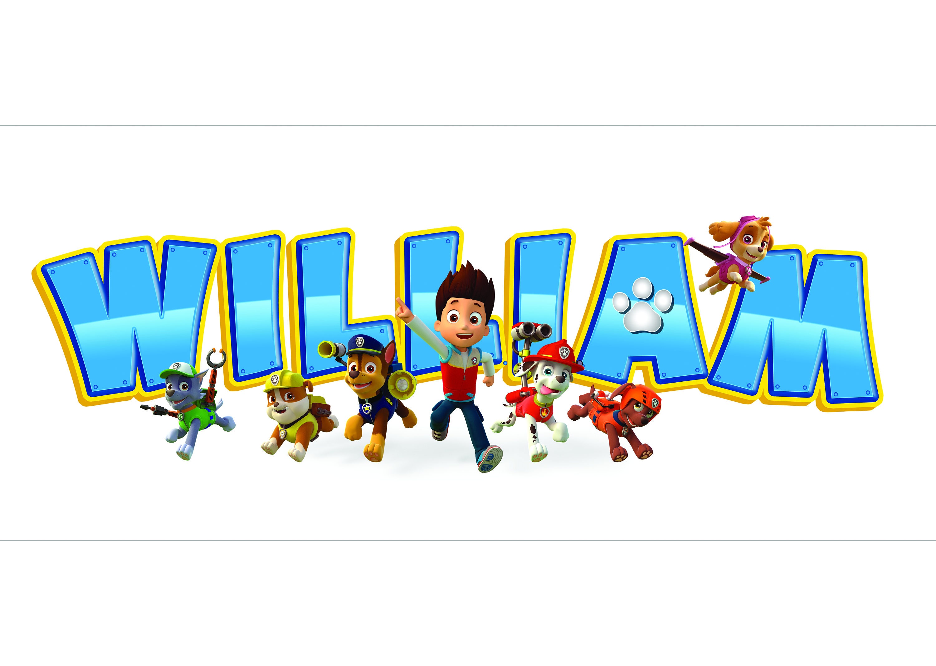 Paw Patrol Name Art / Nursery Name Sign / Name Art / Paw | Etsy