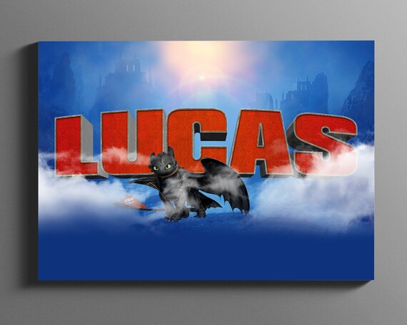 How To Train Your Dragon Personalized Printable Name Art Dragon Custom Bedroom Wall Sign Toothless Night Fury Dragon Kids Room Decor