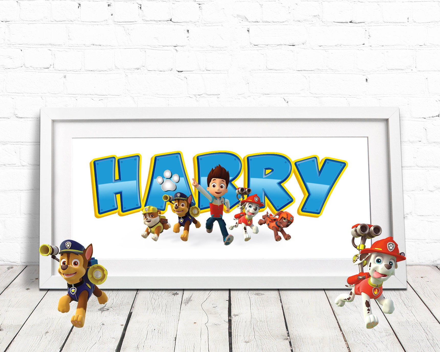 Paw Patrol Name Art / Baby Name Sign / Personalised Name Art / | Etsy