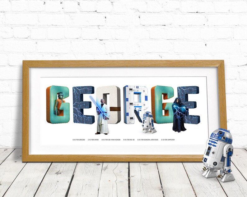 Star Wars Name Art / Personalized Name Print / Star Wars Baby Etsy