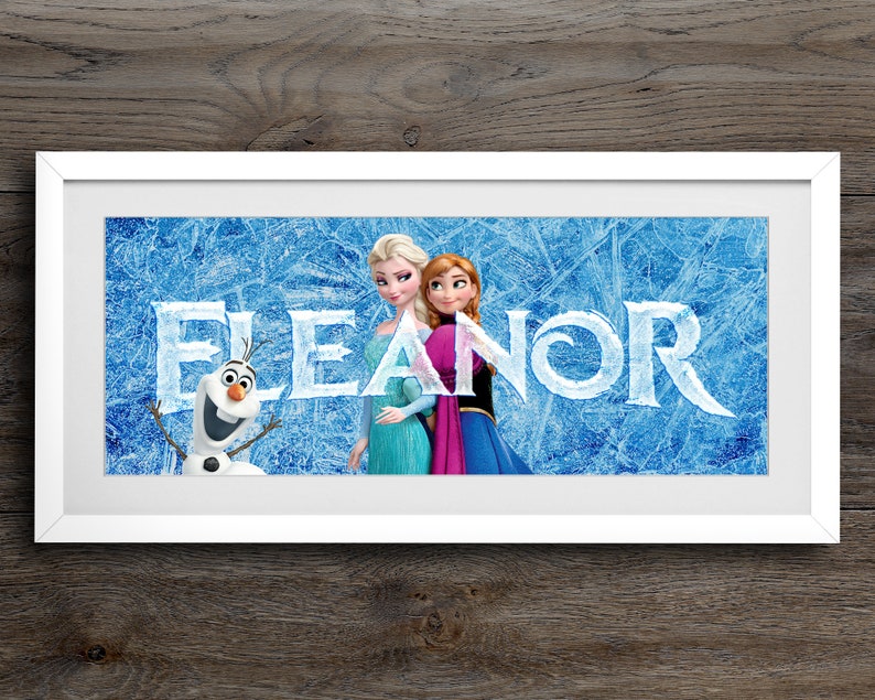 Disney Frozen Name Art / Elsa Frozen Wall Decor / Disney Etsy