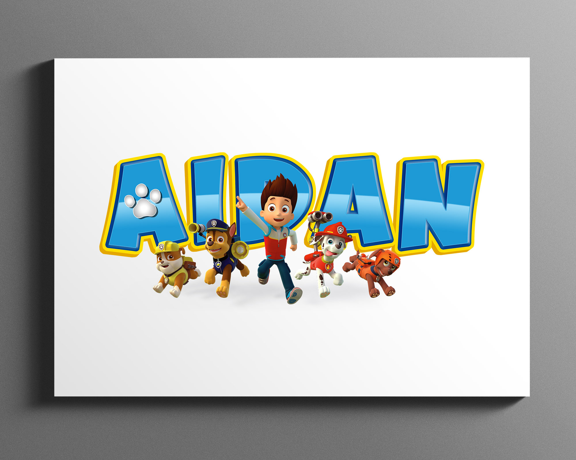 Paw Patrol Name Art / Baby Name Sign / Personalised Name Art / | Etsy