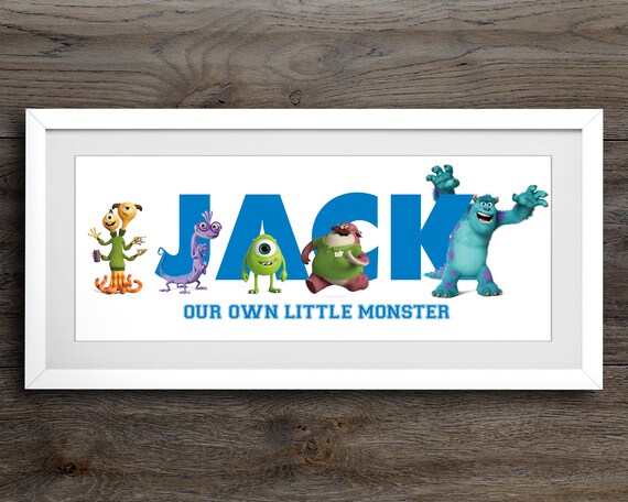 Personalized Disney Name Print Monsters Inc Nursery Decor Etsy