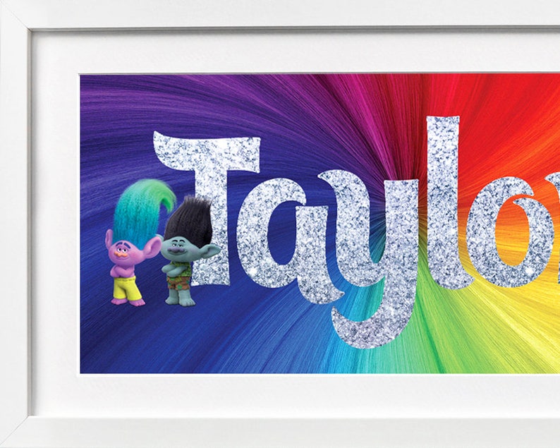 Trolls Print / Personalized Nursery Wall Art / Baby Name Sign/ Etsy