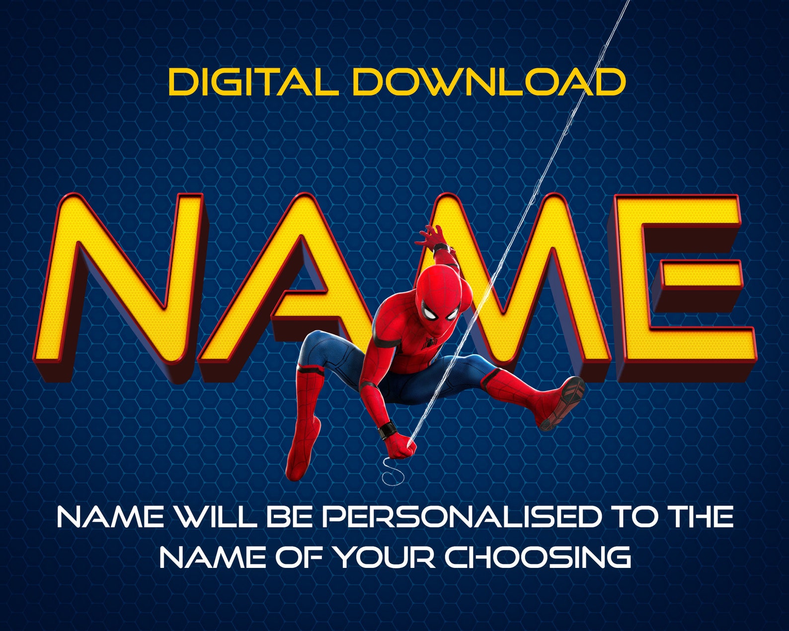 Spiderman Personalized Name / Spiderman Printable Art / Etsy