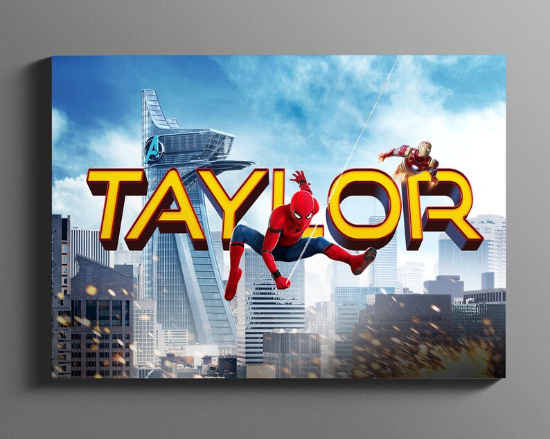 High Quality Frame Included Disney SPIDERMAN Personalised Name Print Art