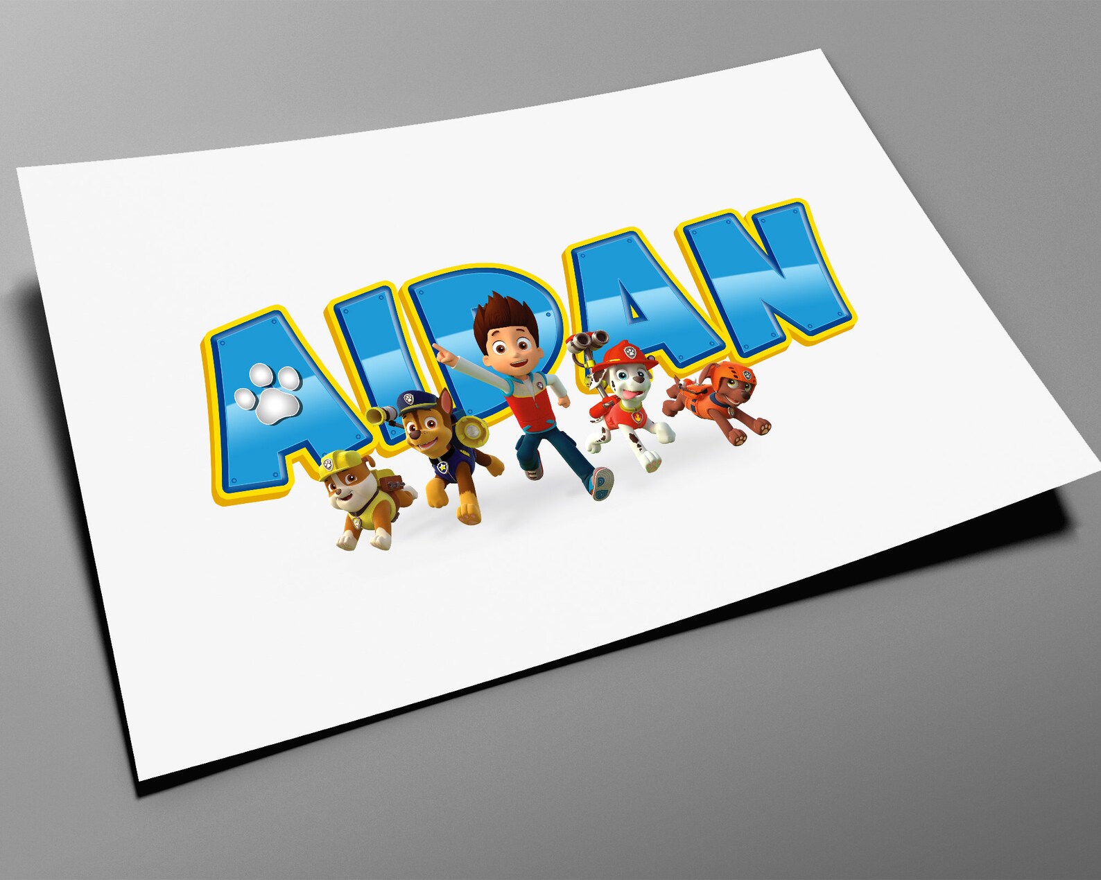 Paw Patrol Name Art / Baby Name Sign / Personalised Name Art / | Etsy