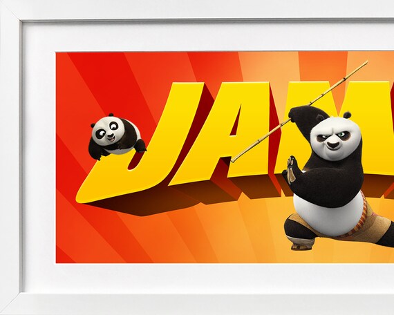 Kung Fu Panda Name Sign Framed Nursery Print Panda Nursery Etsy