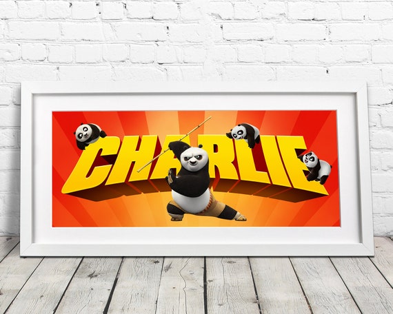 Kung Fu Panda Name Sign Framed Nursery Print Panda Nursery Etsy