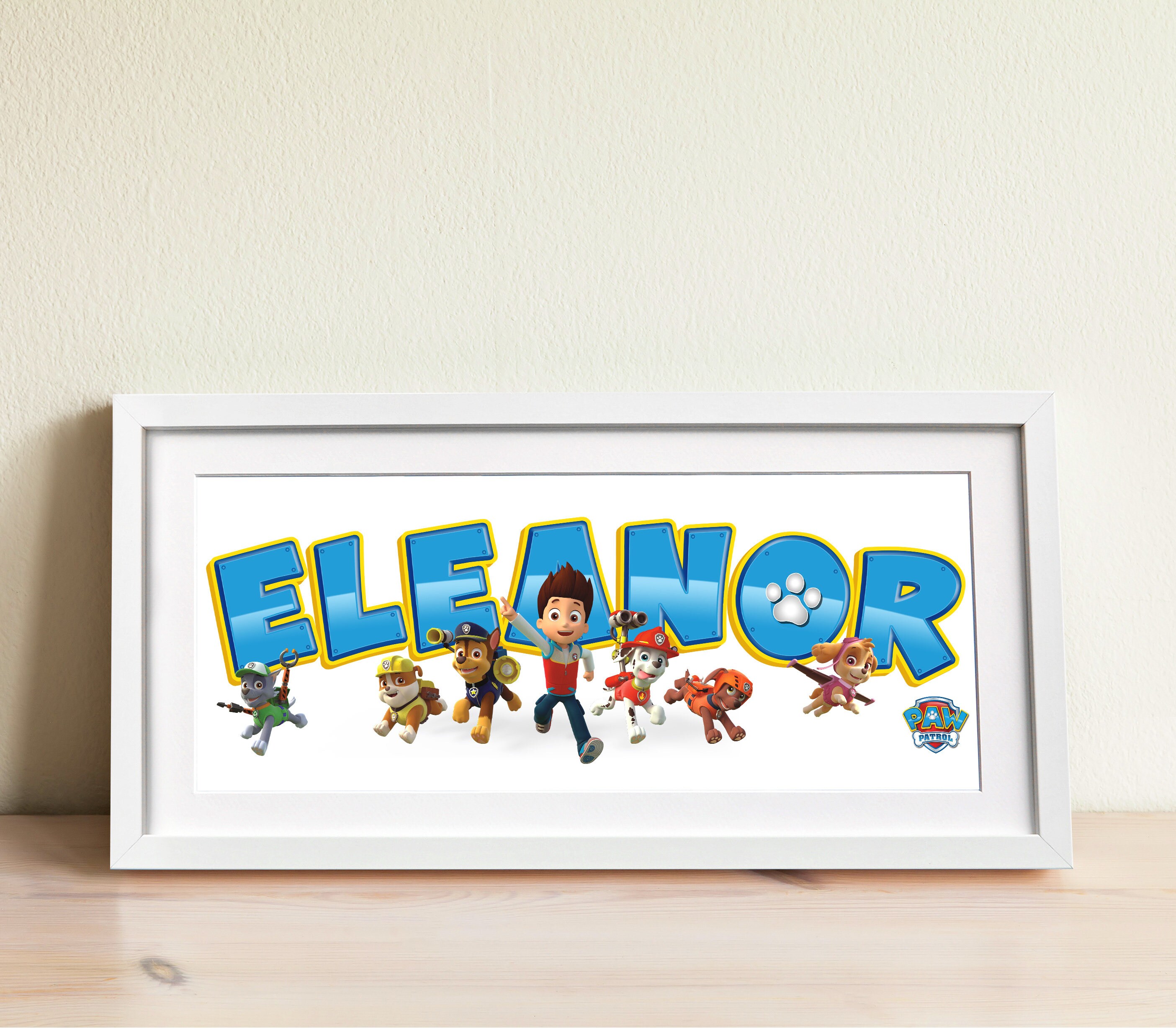 Paw Patrol Name Art / Nursery Name Sign / Name Art / Paw | Etsy