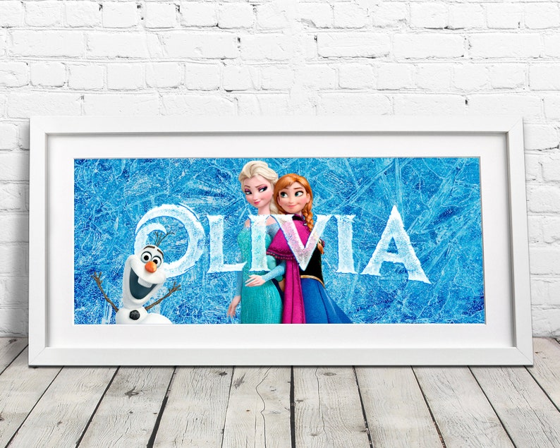 Disney Frozen Name Art / Elsa Frozen Wall Decor / Disney Etsy