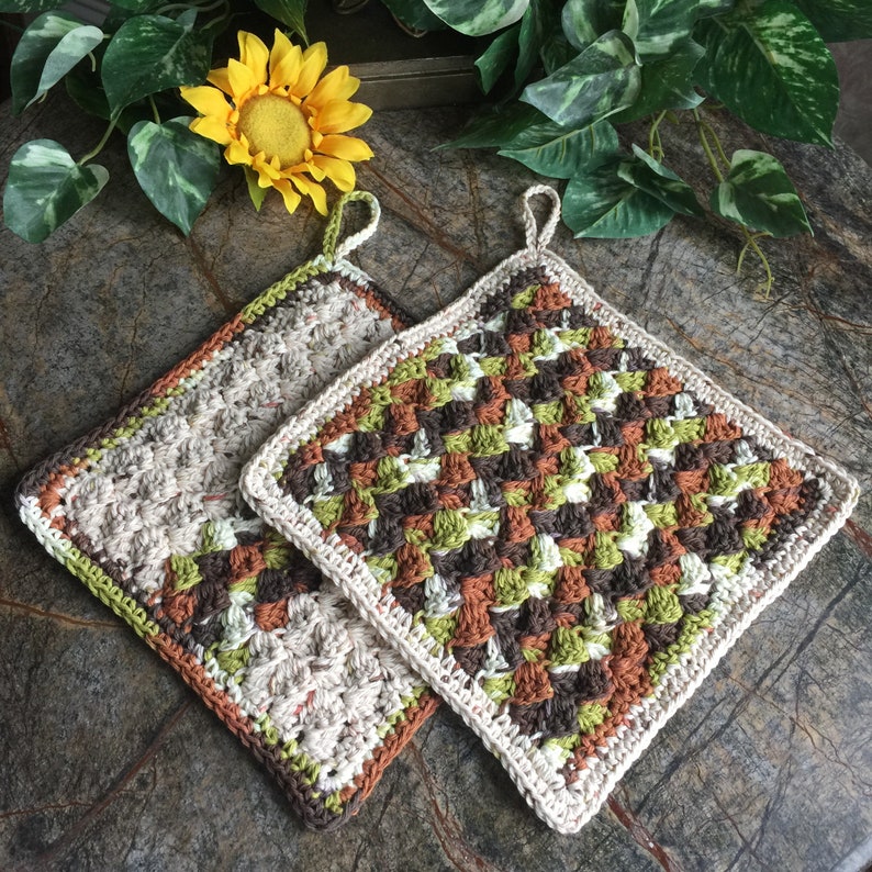 Crocheted Pot Holder Set Trivet Pot Holders Cotton Pot Etsy