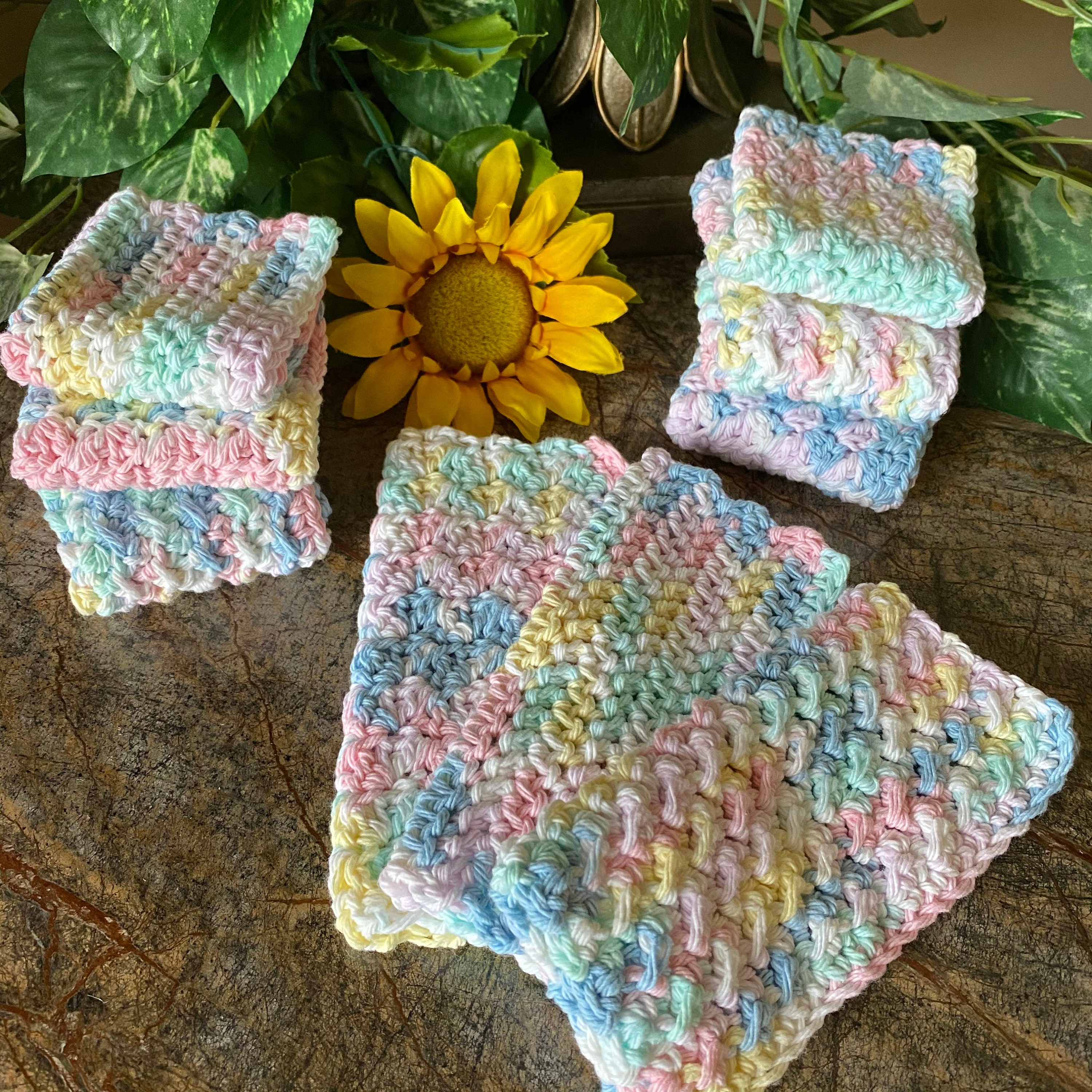 Crochet Baby Wash Cloth Set of 3 Baby Gifts Shower Gift Etsy