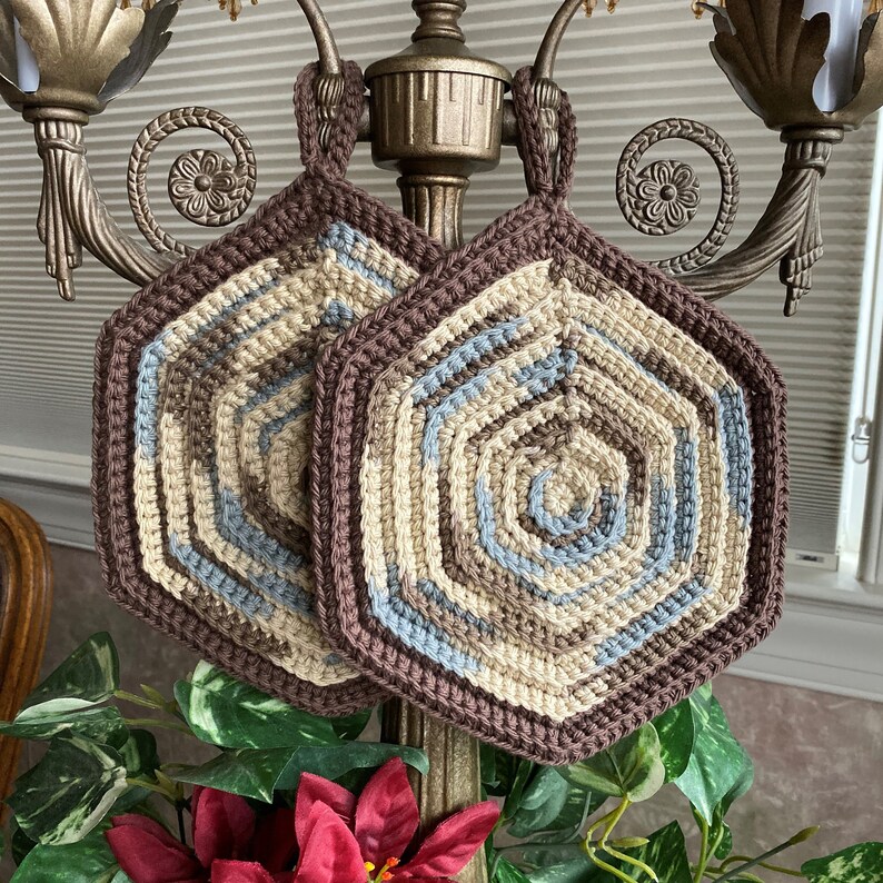 Crocheted Pot Holder Set of 2 Trivet Pot Holders Cotton Pot Etsy