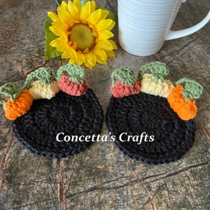 3D Pumpkin Patch Coasters Set of 2, Fall Coasters, Coasters, Coffee Coasters, Pumpkins, Home Decor, Gifts, Autumn Coasters, Dining, Fall