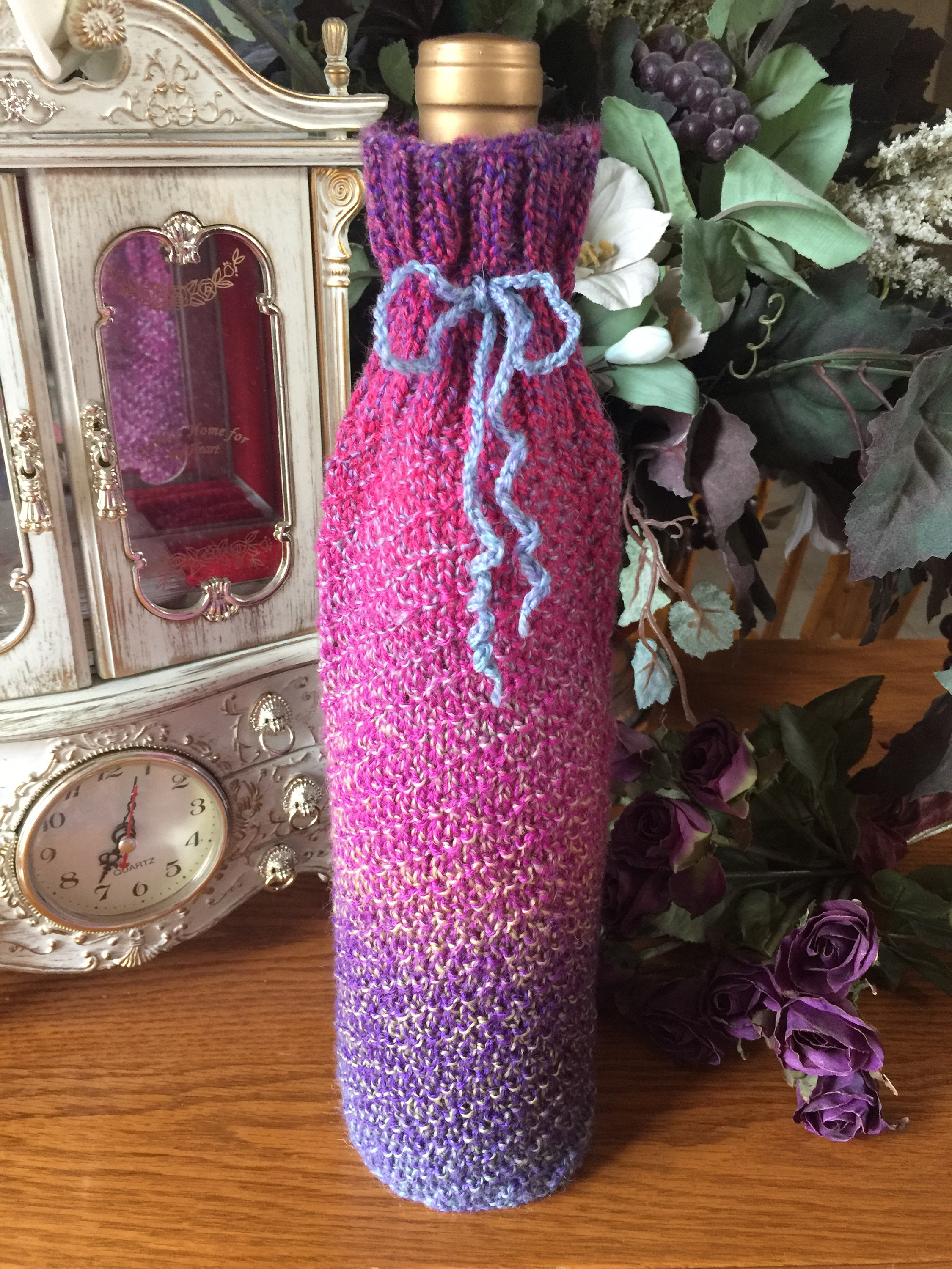 Download Knitted wine cozy bottle cover gift bag wine bag wine