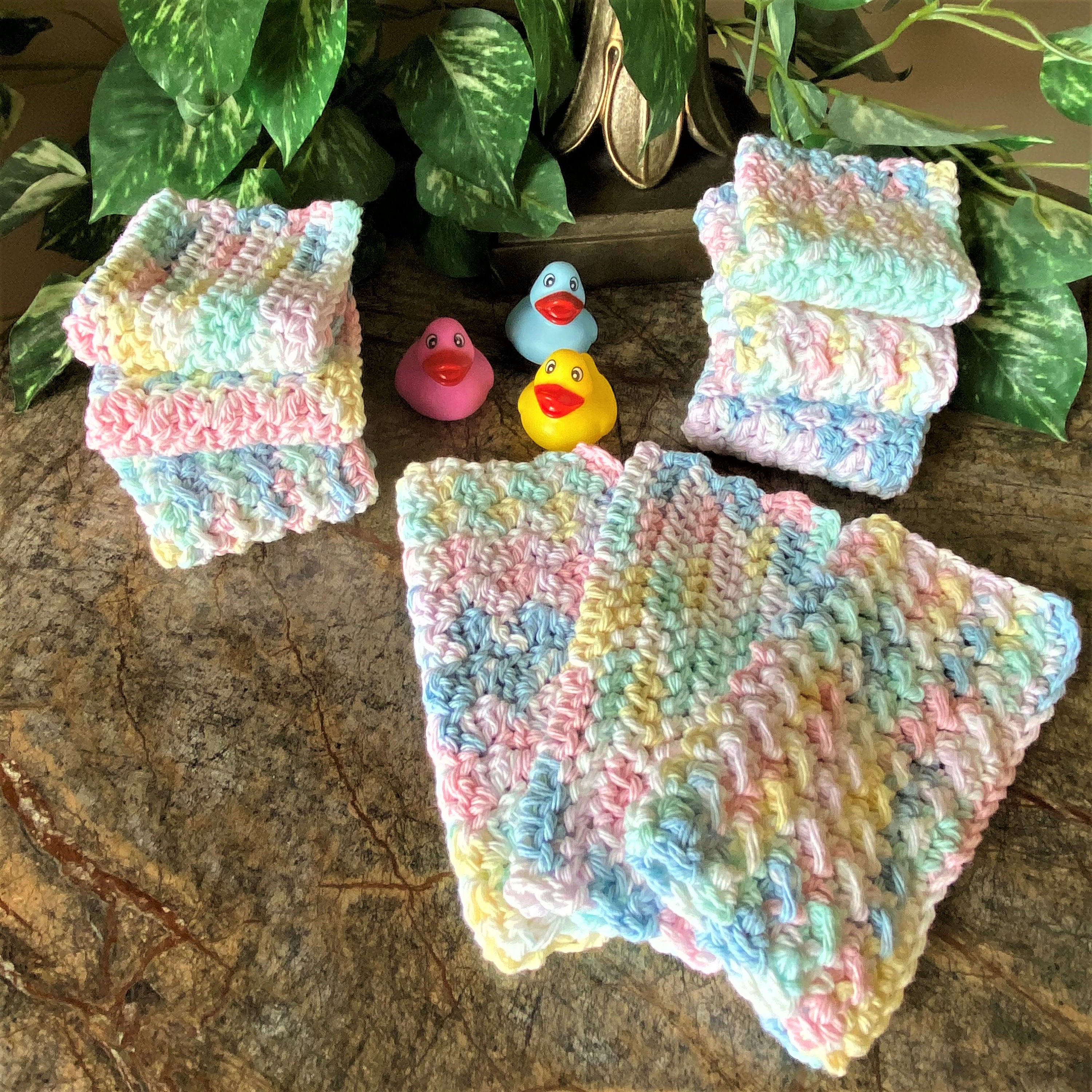 Crochet Baby Wash Cloth Set of 3 Baby Gifts Shower Gift Etsy