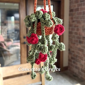 Crochet String of Pearls Plant: Handmade Cotton Car Hanging