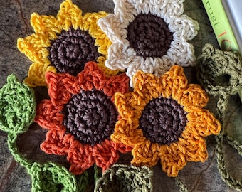 Marcador de girasol de ganchillo: accesorio para libros con aroma a lavanda