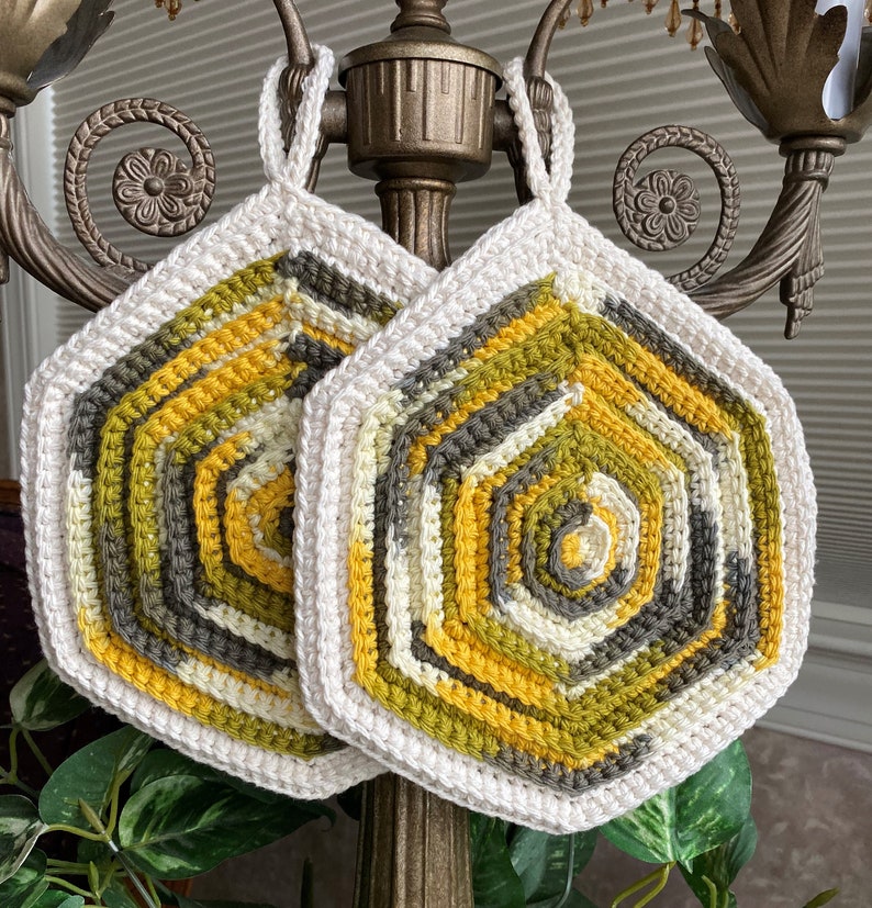 Crocheted Pot Holder Set of 2 Trivet Pot Holders Cotton Pot Etsy