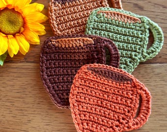 Crochet Cup Coasters Set: Cotton Coffee Mug Coasters