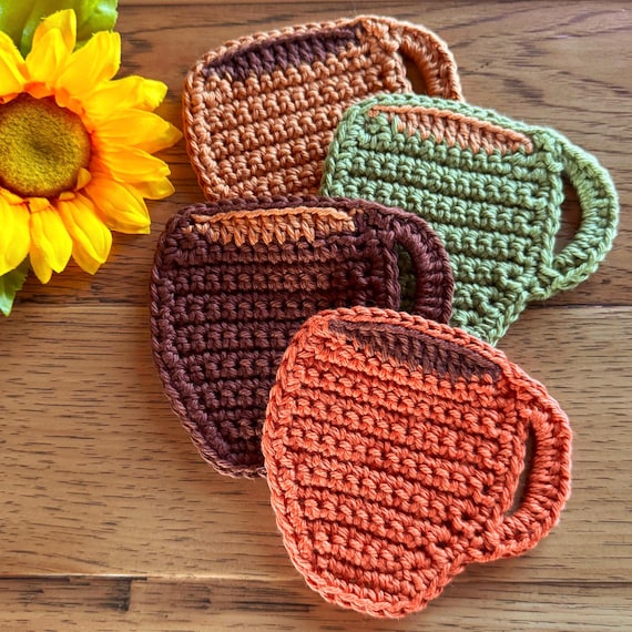 Crochet Cup Coasters Set: Cotton Coffee Mug Coasters