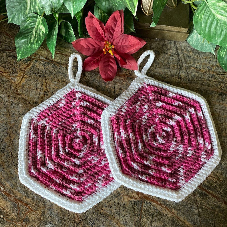 Crocheted Pot Holder Set of 2 Trivet Pot Holders Cotton Pot Etsy UK