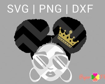 Download Afro puffs SVG little girl silhouette SVG cut file black ...