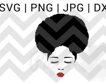 Afro hair SVG Eyelashes svg lips SVG face clip art Black Natural Hair digital art vinyl decal t shirt design cut files African American svg