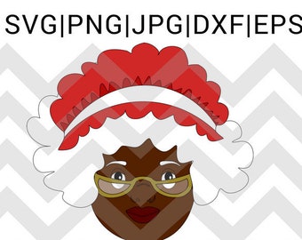 Download Black Santa SVG Clip Art Santa Claus DXF Files Digital Art ...