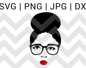 Free Free 86 Messy Bun Svg Black Woman With Glasses Svg Free SVG PNG EPS DXF File