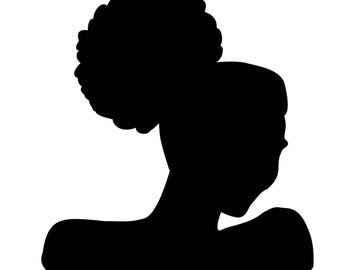 Afro puffs SVG little girl silhouette SVG cut file black girl | Etsy