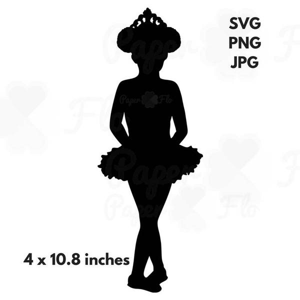 Black ballerina SVG afro ballerina girl tutu SVG black ballet girl svg ethnic ballerina silhouette svg curly hair ballerina cutting files