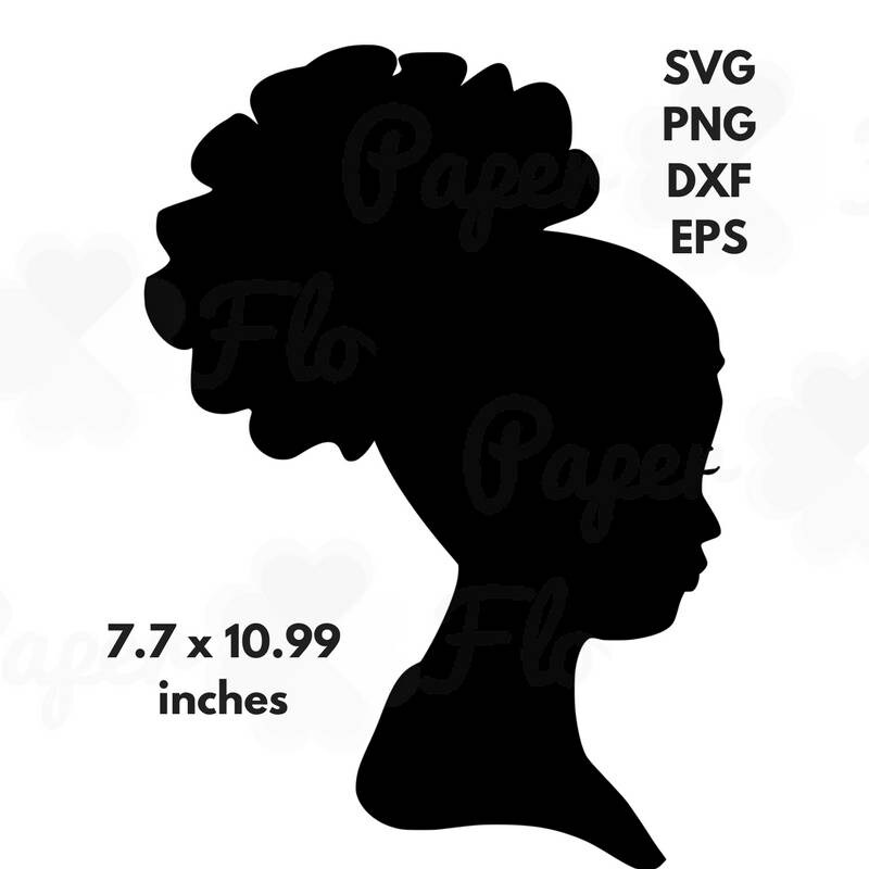 Download African Woman Silhouette SVG Clip Art Afro Puff Natural Curly | Etsy