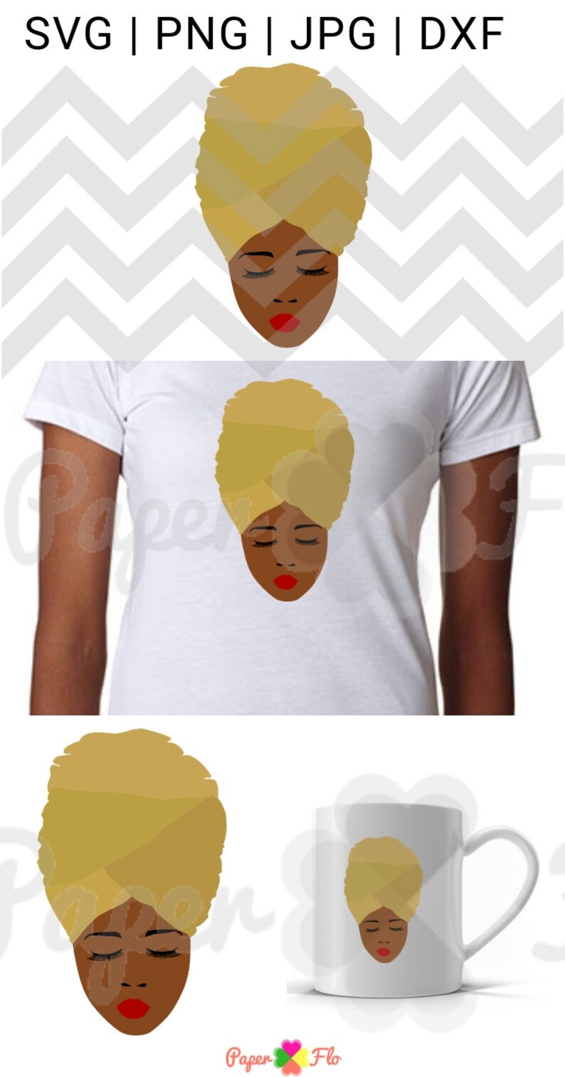 Download Gold headwrap SVG Silhouette clip art black woman hair ...
